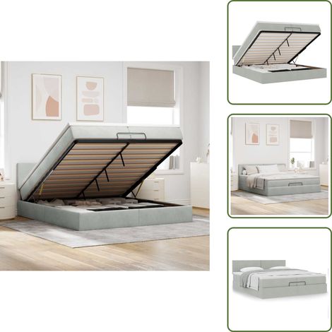 Stoccaggio sotto il letto - vidaXL Struttura Letto Pouf con Materasso 200x200 cm in Velluto - Giroletto con testiera