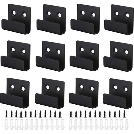 Ganchos de pared de alta resistencia, juego de 12 piezas, soportes para espejos, ganchos de pared de acero laminado en frío, ganchos de pared atornillables con tornillos para baño, cocina y garaje (ne