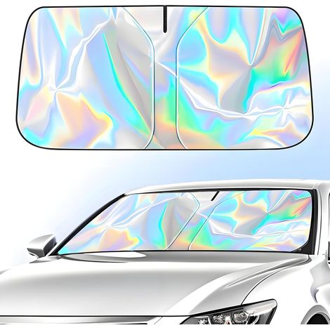Couverture Pare-Brise Voiture Hippie Girl Et Fawn Pug Dog (1/5)