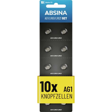 Absina Pile bouton 1.5 V 10 pc(s) alcaline(s)