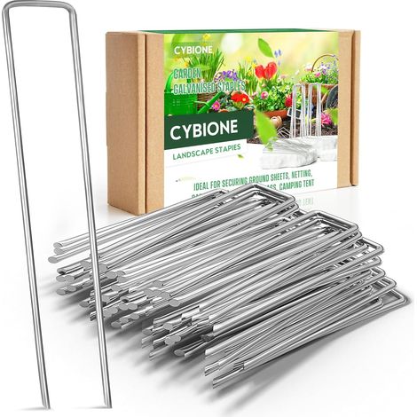 25 Pack Weed Membrane Tent Pegs - 150mm Garden Stakes for Artificial Grass - Ground Stakes for Weed Control, Fix Lawns, Turf (1/5)