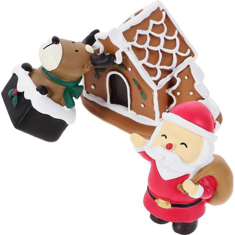 3Pcs Mini Resin Christmas Figurines Miniature Statues for Year-Round Home Decor and Christmas Decoration (1/5)