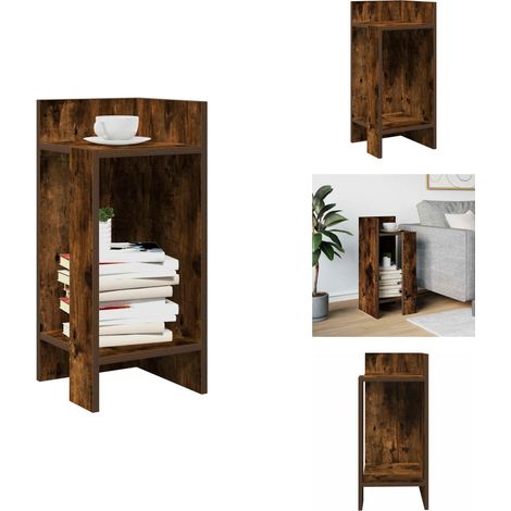 Beistelltisch mit Ablage Räuchereiche 25,5x27x60 cm - Beistelltisch - Beistelltische - Akzenttisch - Sofatisch (1/5)
