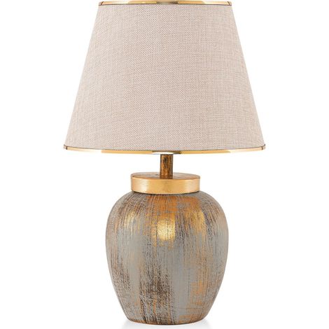 Lámpara de mesa, lámpara de noche, lámpara de salón. Lamp Cream Gold (1/5)