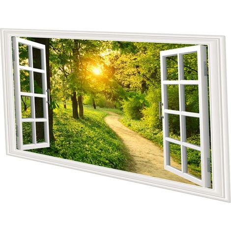 Mural Faux Fentre Paysage Mer Sticker Mural Dcoration Salon (1/5)