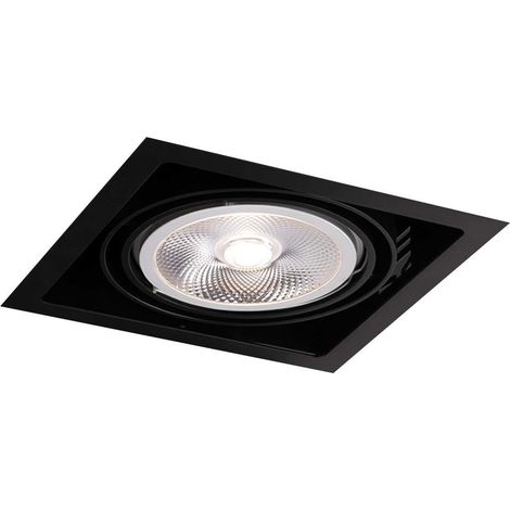 Faretto incasso quadrato nero orientabile GU10 18W Shilo (1/2)