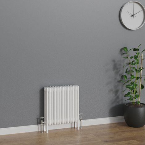 WarmeHaus Traditional Radiator 600x605mm White 4 Column Heater (1/5)