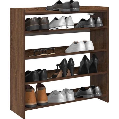 Schuhregal Braun Eichen-Optik 80x25x81 cm Holzwerkstoff