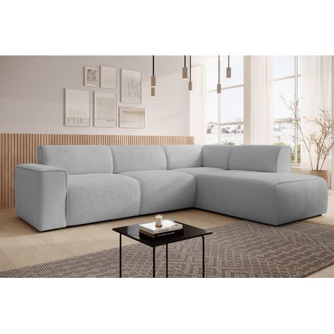 AX LIVING Couch Sofa L Form Didim L Hellgrau – 292 cm, stilvoll & bequem R