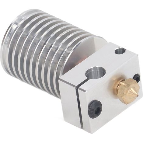 Extrudeuse pour imprimante 3D : buse en laiton de 0,4 mm, bloc chauffant en aluminium, tube, gorge bimétallique, manchon en silicone. (1/5)