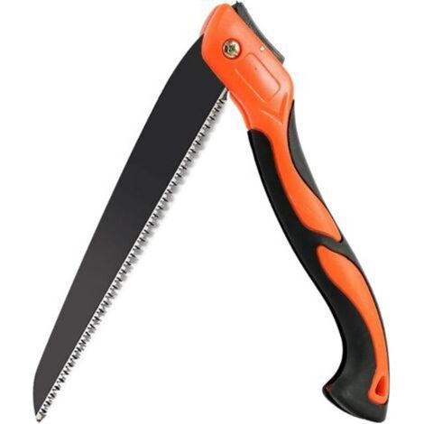 Scie à Elaguer, Scie Pliante à Main avec Lame en Acier au Carbone SK5 et Poignée Antidérapante pour Emondage, Jardinage, Couper Bois, Tuyaux, PVC, Usage de Camping (1/5)