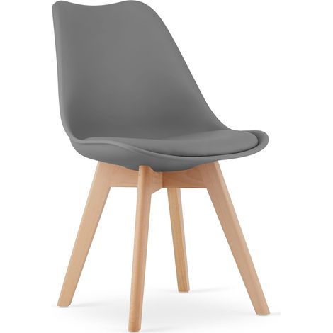 Sedia Mark scandinava grigio grafite con gambe in faggio (1/5)