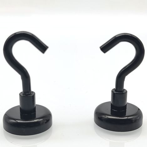 Crochets magnétiques, (lot de 6 noir), 25Lbs Strong Heavy Duty Cruise Magnet S Hooks pour salle de classe, réfrigérateur, suspension, cabines, grill, cuisine, garage, lieu de travail et bureau, etc (1/5)