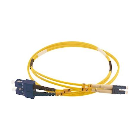 jarretière optique - duplex - lc/sc - catégorie os2 - 9/125 µm - 2 mètres - gigamédia d3mclc2m