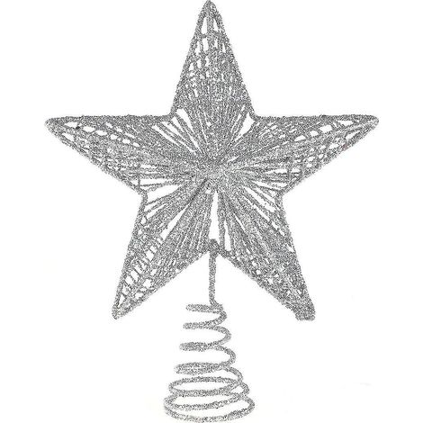 1 ornement en fer forgé exquis, belle étoile pour sapin de Noël (argenté) (1/3)