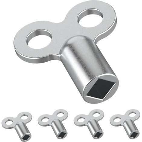 Jeu de 5 Clés de Purge pour radiateurs - Clés de Purge résistants en Aluminium - Clés de Purge pour radiateurs pour de Nombreux radiateurs - Clé de Purge maniable pour chauffages (1/4)