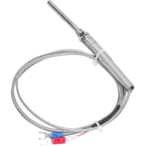 Thermocouple de type K, capteur de température en acier inoxydable 304, sonde M8 5 x 50 mm avec isolation, longueur 1 m / 39,3 pouces. (1/5)