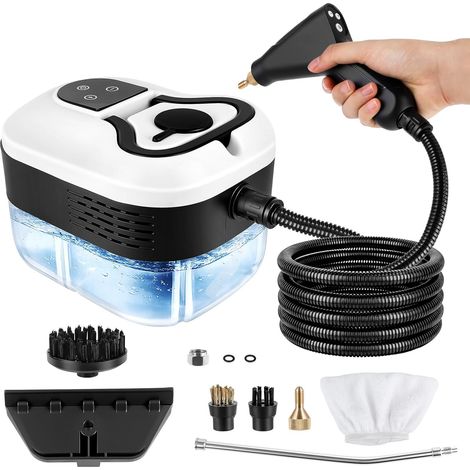 Nettoyeur vapeur portable 4,5 bars, avec 6 réglages de pression, temps de chauffe de 15 secondes, réservoir d'eau de 1,2 litre. Idéal pour la voiture, le carrelage, la maison, la cuisine et les fenêtr (1/5)