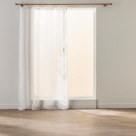 Rideau Voilage à Anneaux "Lignis" 140x240cm Blanc