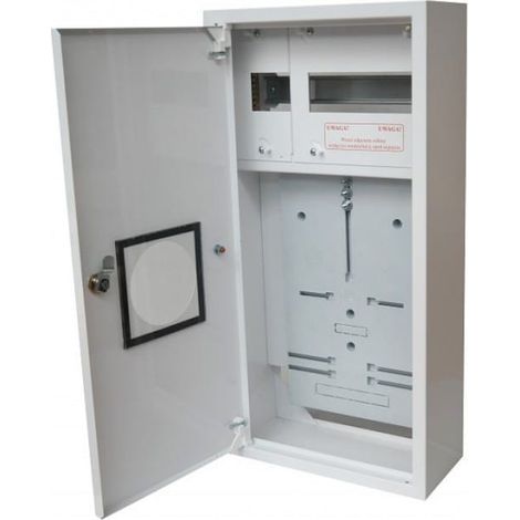 Quadro di distribuzione in metallo per contatore elettronico 1 X TL 3F + 11 finestrella di sicurezza con serratura RAL 9003A-RZ12E