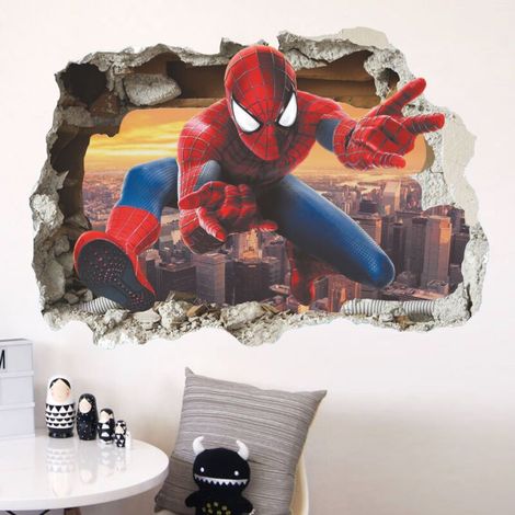 Blue Dream Stickers Muraux Spiderman, Autocollants Effet 3D, Dé