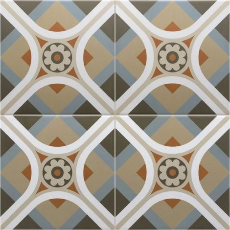 Carrelage Imitation Carreaux De Ciment 20x20 RIVOLI Cinque (1m²) - Les Carreaux de Jean (1/2)