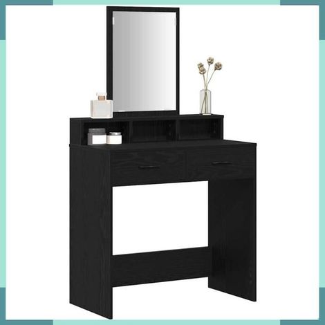 865137 Table de Toilette Chêne noir 79 x 41 x 140 cm Bois d'ingénierie (1/5)