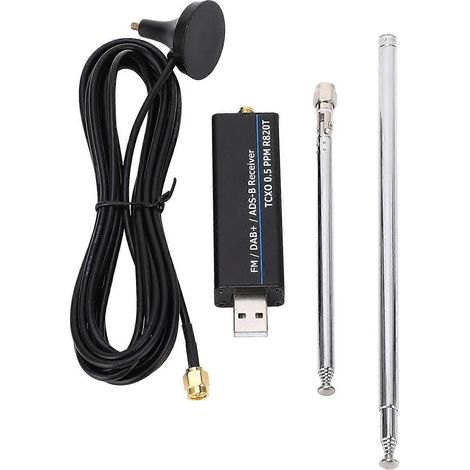 RTL-SDR-Empfänger 100 kHz bis 1766 MHz Vollband RTL2832U R820T2 0,5 ppm TCXO USB Software Defined Radio