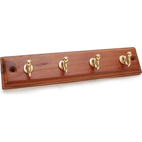appendiabiti Holz base legno 4 ganci in ottone 23,5 cm attaccapanni (1/2)