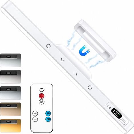 Barre Lumineuse Rechargeable avec Télécommande - Lampe de Miroir Réglable à 5 Couleurs avec 120 LED - Blanc - Lumière de Maquillage avec Batterie de (1/5)