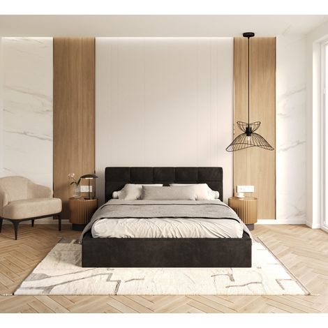 Lit coffre RINO 120 x 200 cm - Sommier inclus Noir (1/5)