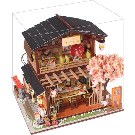 DIY Sushi Shop Model Wooden Creativity Japanese LED Assembly Mold Toys for Teenagers Adults (1/5)