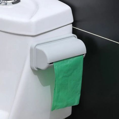 Distributeur de Sacs Poubelle Murale Plastique Sans Perçage Gris - Rangement Kit de Sacs Poubelle pour Cuisine et Toilette (1/5)