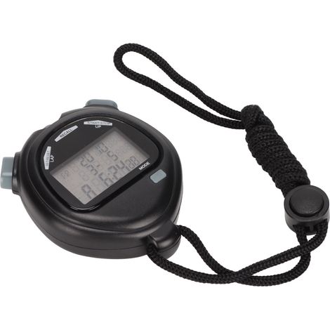 Multifunktionale digitale Stoppuhr mit 3-zeiligem Display, 100-Runden-Speicher, Countdown-Timer, 12/24-Stunden-Format, Sportstoppuhr (1/5)