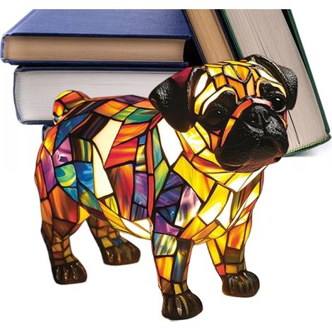 Lampe de table en forme d'animal – Résine chien, éclairage rétro (1/5)