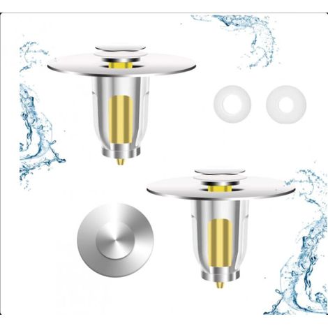 Set of 2, 26-48mm Universal Pop-Up Sink Drain Plugs, Universal Sink Filter, Sink Water Head Leak Stopper, Odor Filter for Drain Holes (1/5)