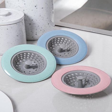 Adatto per 4 pezzi Filtro per lavello Piccolo tappo di scarico anti-capelli in silicone per raccogliere i rifiuti alimentari della cucina (1/4)