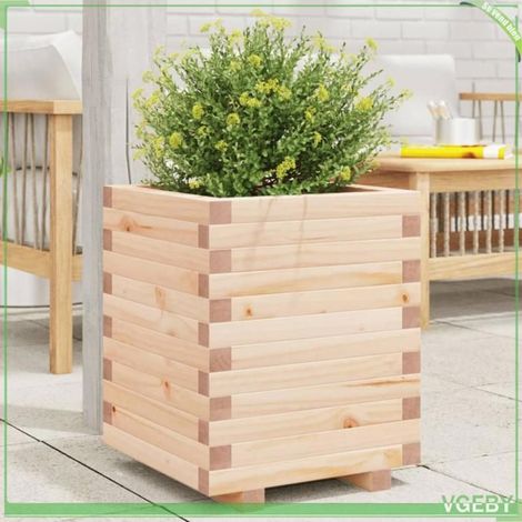 Jardinière - 40 x 40 x 49,5 cm - Bois de pin massif non traité - Aspect rustique - Assemblage requis (1/5)