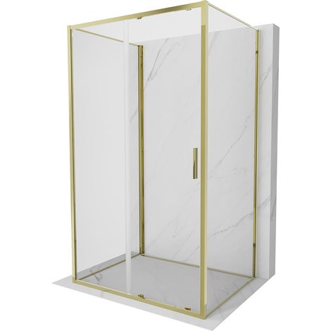Mexen Exo-S 3S 3-seitige Duschkabine, Schiebetür 170 x 75 cm, transparent, gold - 8151-170-075-50-00-3S (1/5)