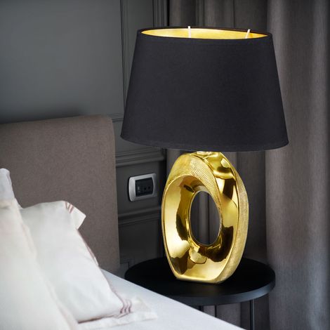 Lampada da tavolo di design per scrivere da notte Lampada da lettura per camera da letto in oro nero in un set che include lampadine a LED (1/5)