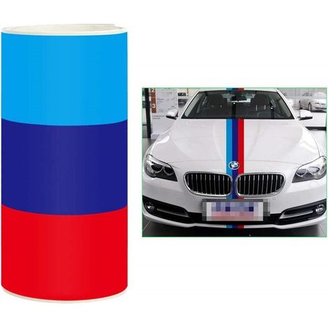 Trade Shop - Carbon Film rotes Streifen blau WS1046 15x500 cm Klebstoffautoverpackung -
