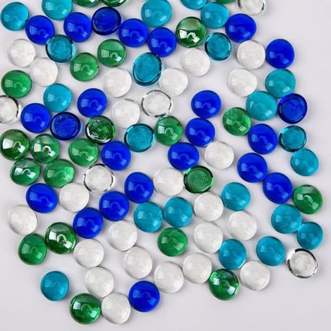 Galets En Verre - 290 Pièces - Diamètre 17 À 20 Mm - Pour Vase Aquarium Décoration Intérieure - 1,35 Kg (1/5)