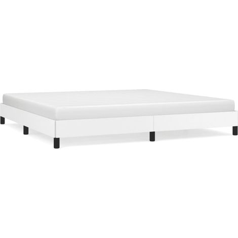 Maison Exclusive - Bettgestell Weiß 200x200 cm Kunstleder (1/5)