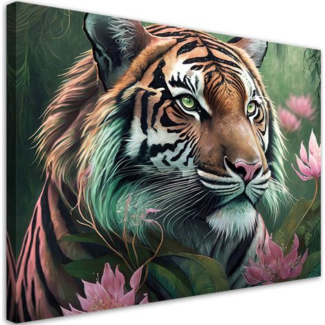 Tableau déco Tigre Animaux tropicaux 60x40 (1/5)