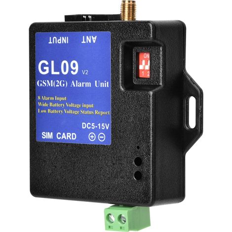 Système d'alarme GSM GL09 à 8 canaux, alimenté par batterie, contrôlé par application et avec alerte SMS.