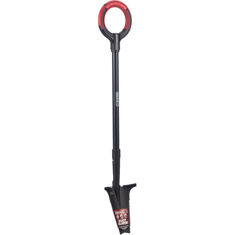 Venteo – Bêche professionnelle RootSlayer – Lame en V dentée acier carbone – Repose-pied pour coupe racines – Précision dans les massifs (1/5)