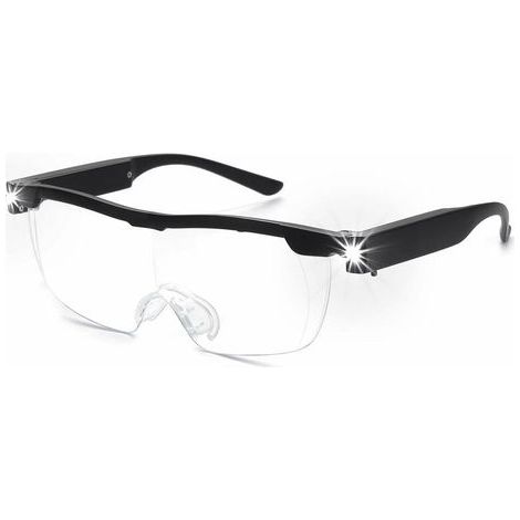 Tigrezy Lunettes loupes 180 % avec lumière LED rechargeable - Lunettes grossissantes puissantes - Lunettes mains libres pour travail rapproché,lecture, loisirs (1/5)