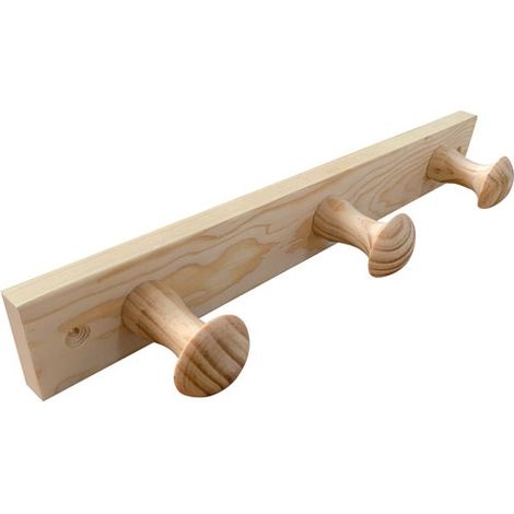 INOFIX - Porte-manteau bois de pin 3 têtes