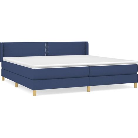 Maison Exclusive - Cama box spring con colchón tela azul 200x200 (1/5)