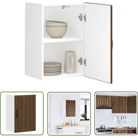 vidaXL Küchen-Hängeschrank Lucca Braun Eichen-Optik Holzwerkstoff (1/5)